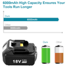 Makita 18V 6.0Ah LXT BL1860 Power Tools Replacement Li-Ion Battery (2-Pack Set)