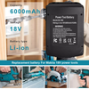Makita 18V 6.0Ah LXT BL1860 Power Tools Replacement Li-Ion Battery (2-Pack Set)