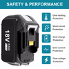 Makita 18V 6.0Ah LXT BL1860 Power Tools Replacement Li-Ion Battery (2-Pack Set)