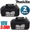 Makita 18V 5.0Ah LXT BL1850 Power Tools Replacement Li-Ion Battery (2-Pack Set)