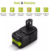 Ryobi 18V 5.0Ah RB18L50 ONE+ Power Tools OEM Replacement Li-Ion Battery Pack